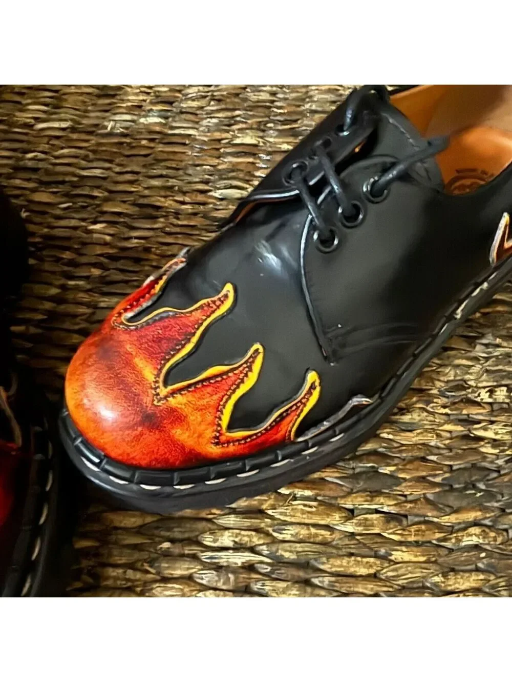 Vintage Tredair Flame Leather Shoes England Punk Grunge SZ 5